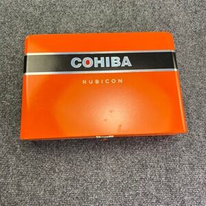 Cohiba Rubicon Cigar Box Orange Wood Metal Latch Storage Case 06126-COHR